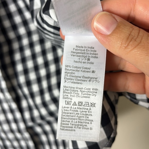 J. Crew Gingham Black White Button Down Shirt size Small - Picture 8 of 12